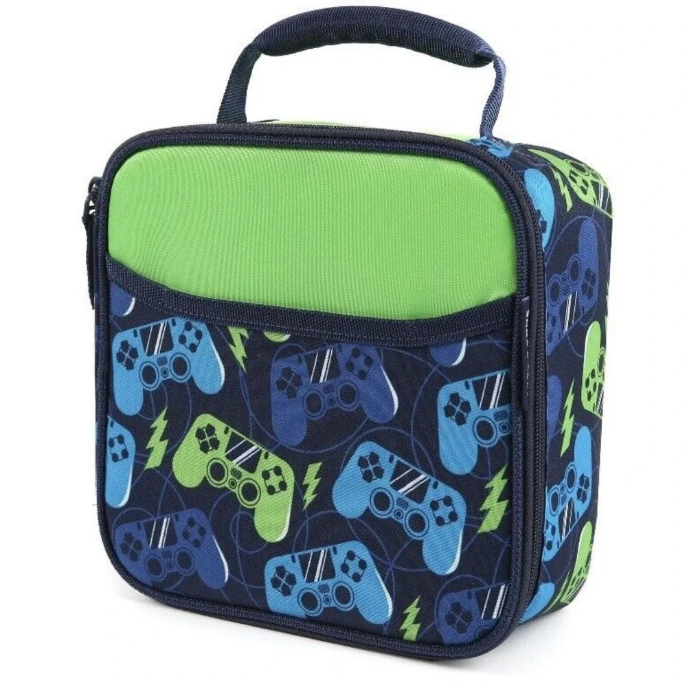 Arctic Zone Blue Gamer Lunch Box Bag Kit Insulated w/ Container, Bottle Ice Pack